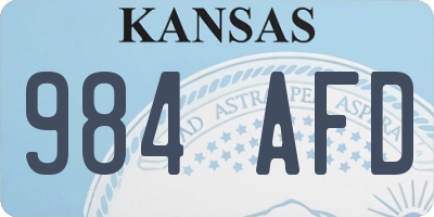 KS license plate 984AFD