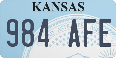 KS license plate 984AFE
