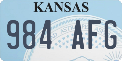 KS license plate 984AFG