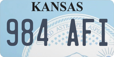 KS license plate 984AFI