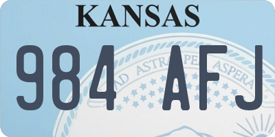 KS license plate 984AFJ