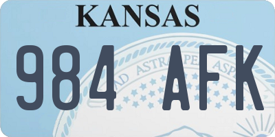 KS license plate 984AFK