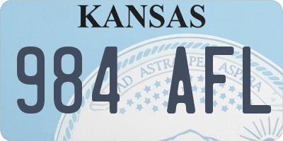 KS license plate 984AFL
