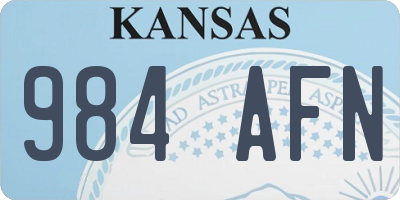 KS license plate 984AFN
