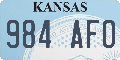 KS license plate 984AFO