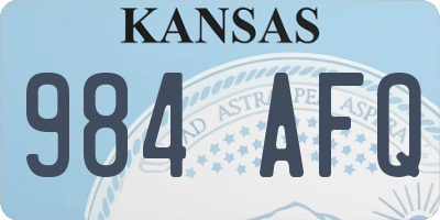 KS license plate 984AFQ