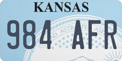 KS license plate 984AFR