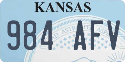 KS license plate 984AFV