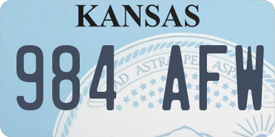 KS license plate 984AFW