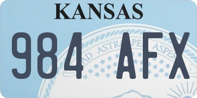 KS license plate 984AFX