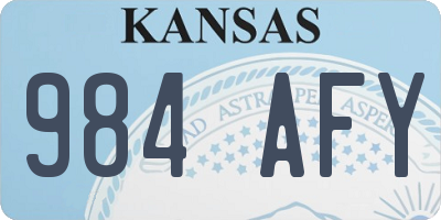 KS license plate 984AFY