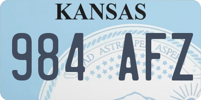 KS license plate 984AFZ