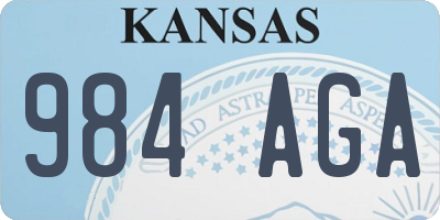 KS license plate 984AGA