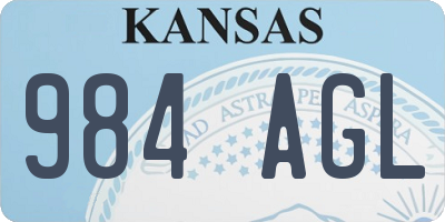 KS license plate 984AGL