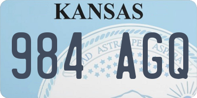 KS license plate 984AGQ