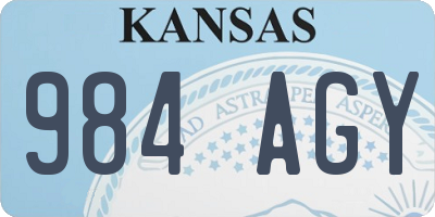 KS license plate 984AGY