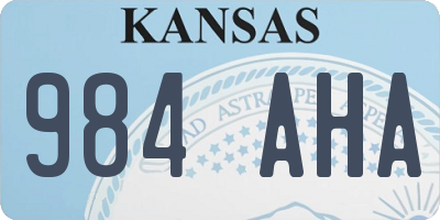 KS license plate 984AHA