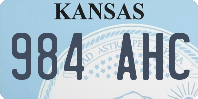 KS license plate 984AHC