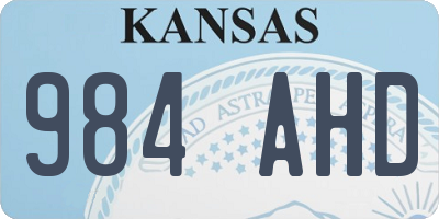 KS license plate 984AHD