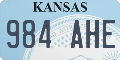 KS license plate 984AHE