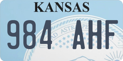 KS license plate 984AHF