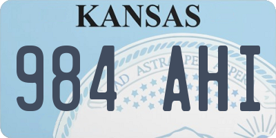 KS license plate 984AHI