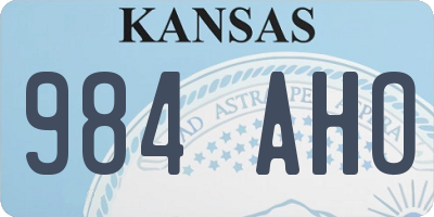 KS license plate 984AHO