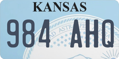 KS license plate 984AHQ