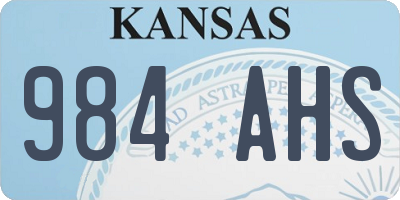 KS license plate 984AHS