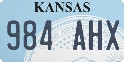 KS license plate 984AHX