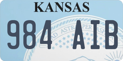 KS license plate 984AIB