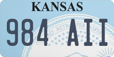 KS license plate 984AII