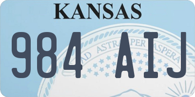 KS license plate 984AIJ