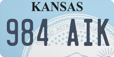KS license plate 984AIK