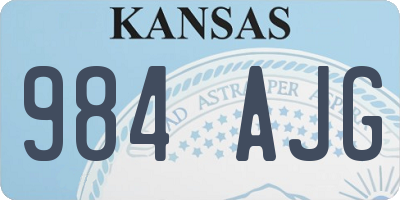 KS license plate 984AJG