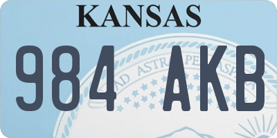KS license plate 984AKB