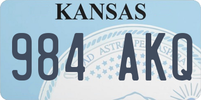 KS license plate 984AKQ