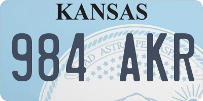 KS license plate 984AKR