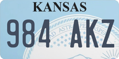 KS license plate 984AKZ