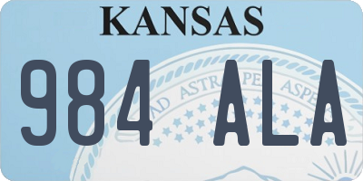 KS license plate 984ALA