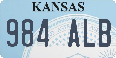 KS license plate 984ALB