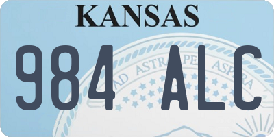 KS license plate 984ALC