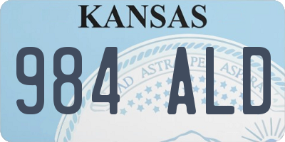 KS license plate 984ALD