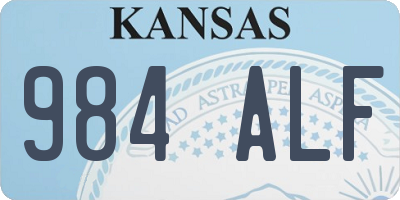 KS license plate 984ALF