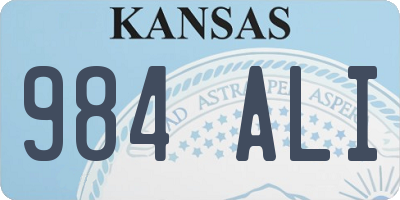 KS license plate 984ALI