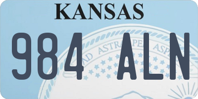 KS license plate 984ALN