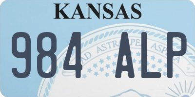 KS license plate 984ALP