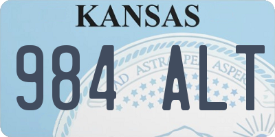 KS license plate 984ALT