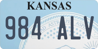 KS license plate 984ALV
