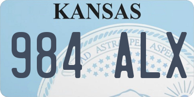 KS license plate 984ALX